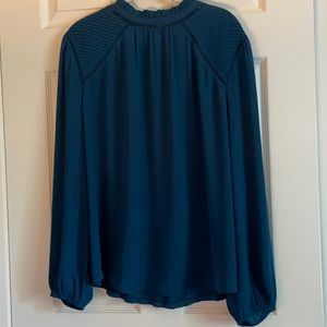 Long sleeve mixed media LOFT blouse